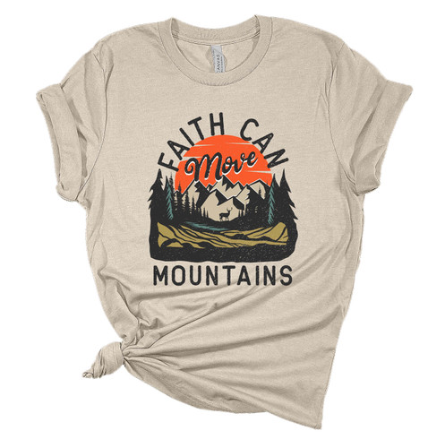 Womens Christian Tshirt Faith Scenic Mountain Matthew 17:20 Jesus